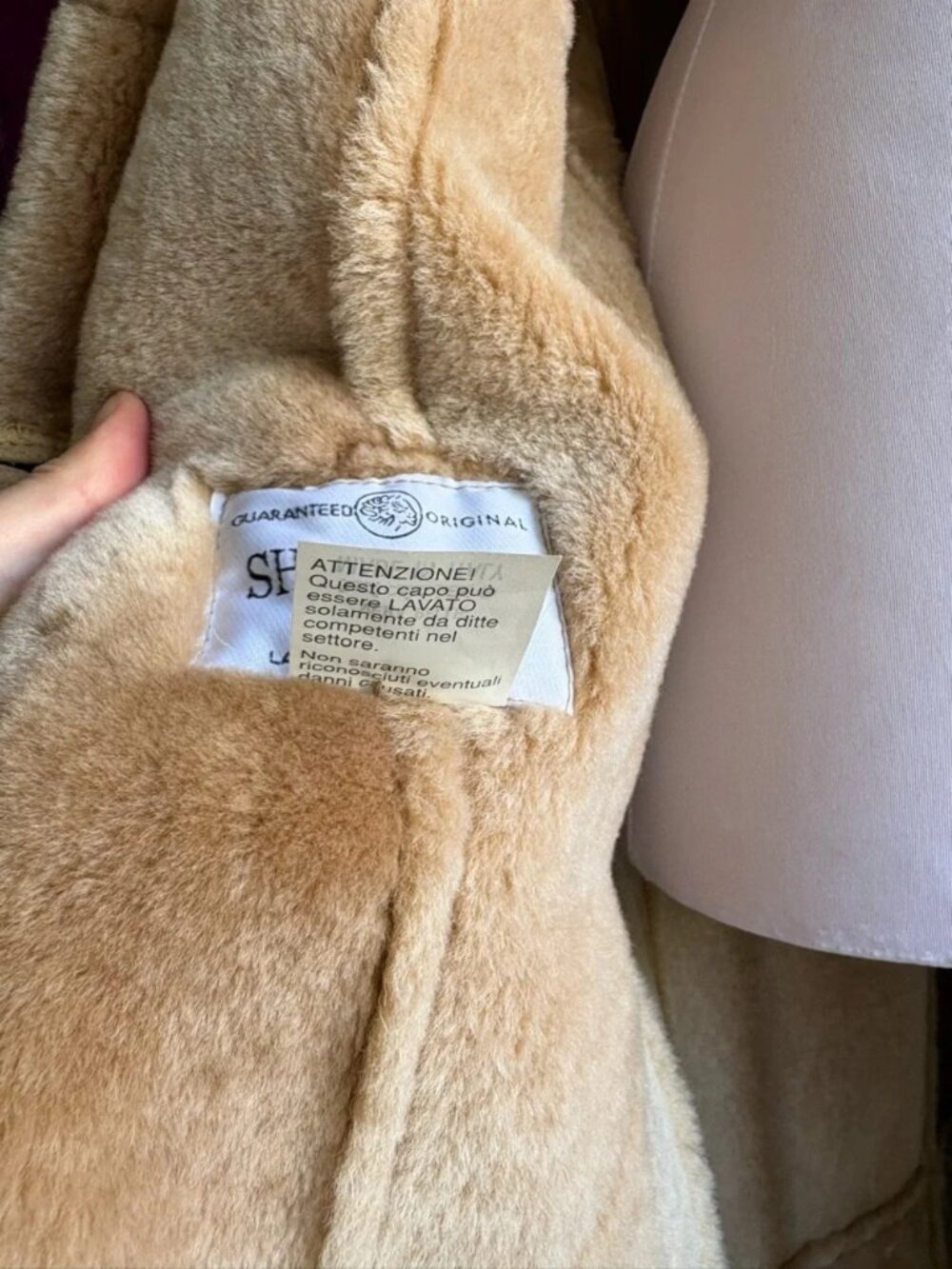 Genuine Shearling Coat Made in Italy Full Length Sheepskin Leather Size 48 - Picture 6 of 10